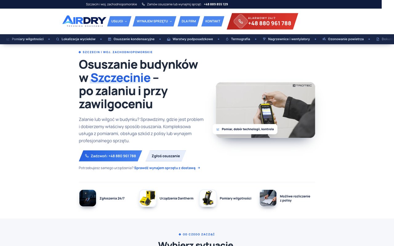 Podgląd strony AirDry